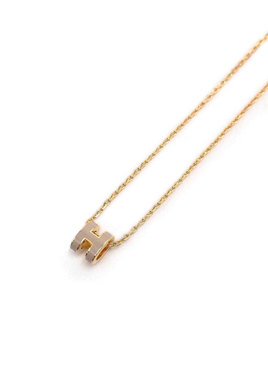 HERMES Mini pop H項鍊 - 奶茶金