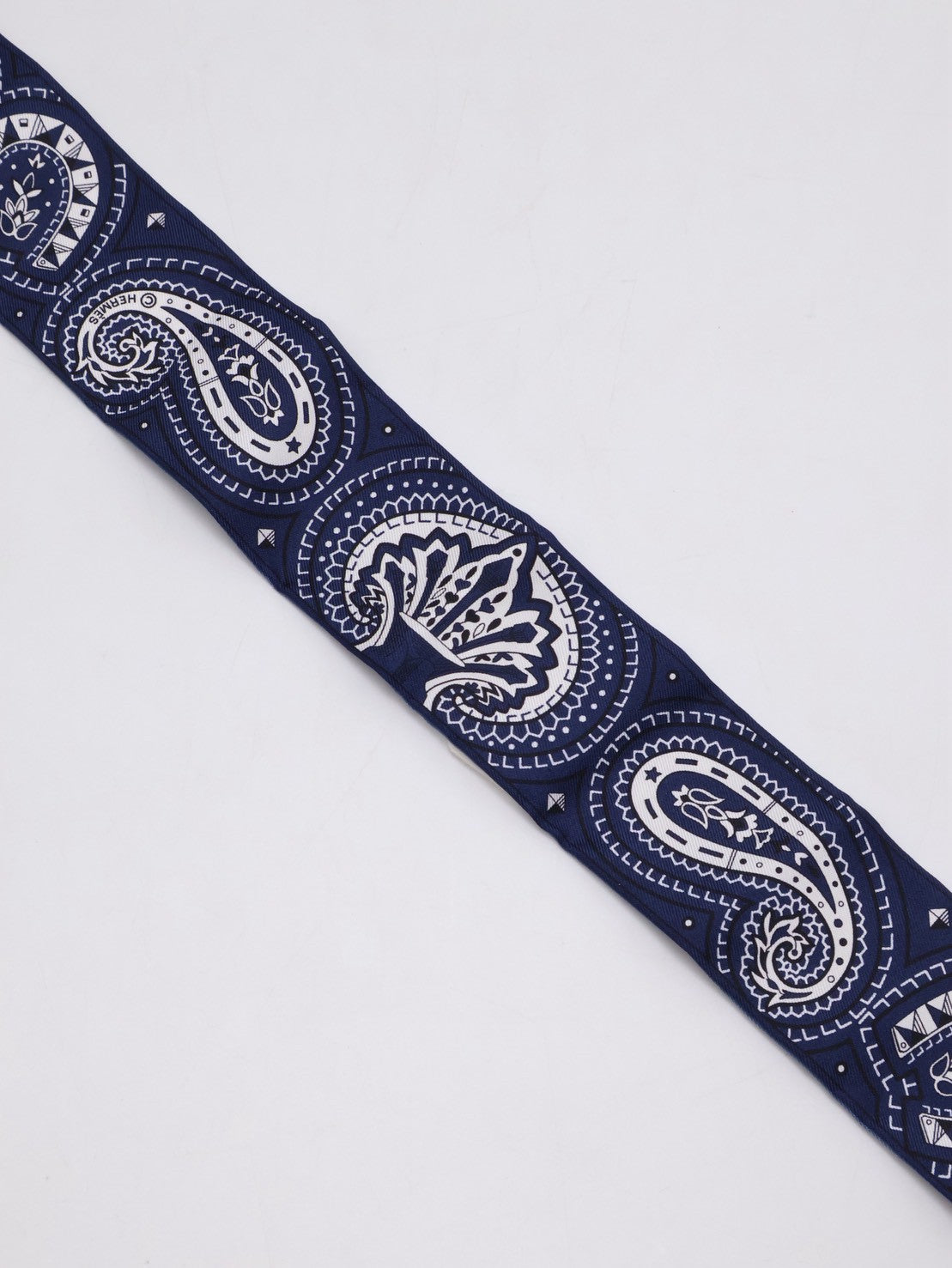 HERMES Cheval de Coeur Bandana愛心駿馬Twilly - 藍