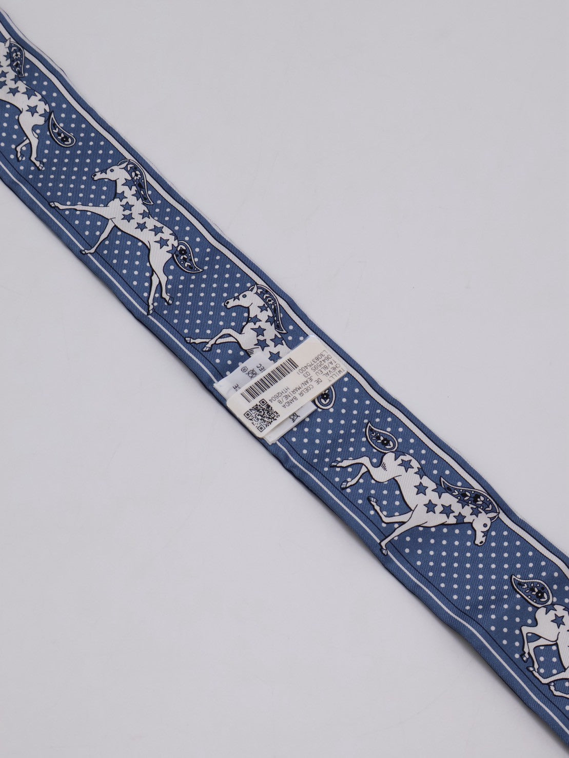 HERMES Cheval de Coeur Bandana愛心駿馬Twilly - 藍