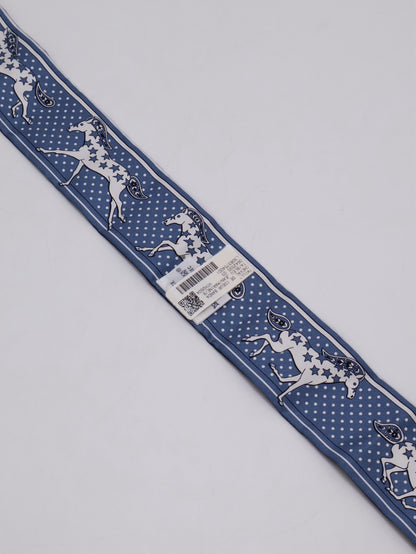 HERMES Cheval de Coeur Bandana愛心駿馬Twilly - 藍