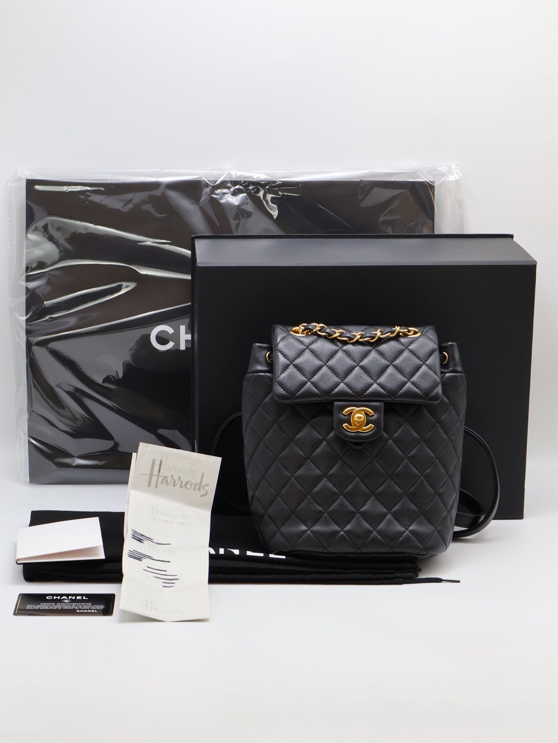 CHANEL 薩爾茨堡雙肩包 - 小號黑金26開