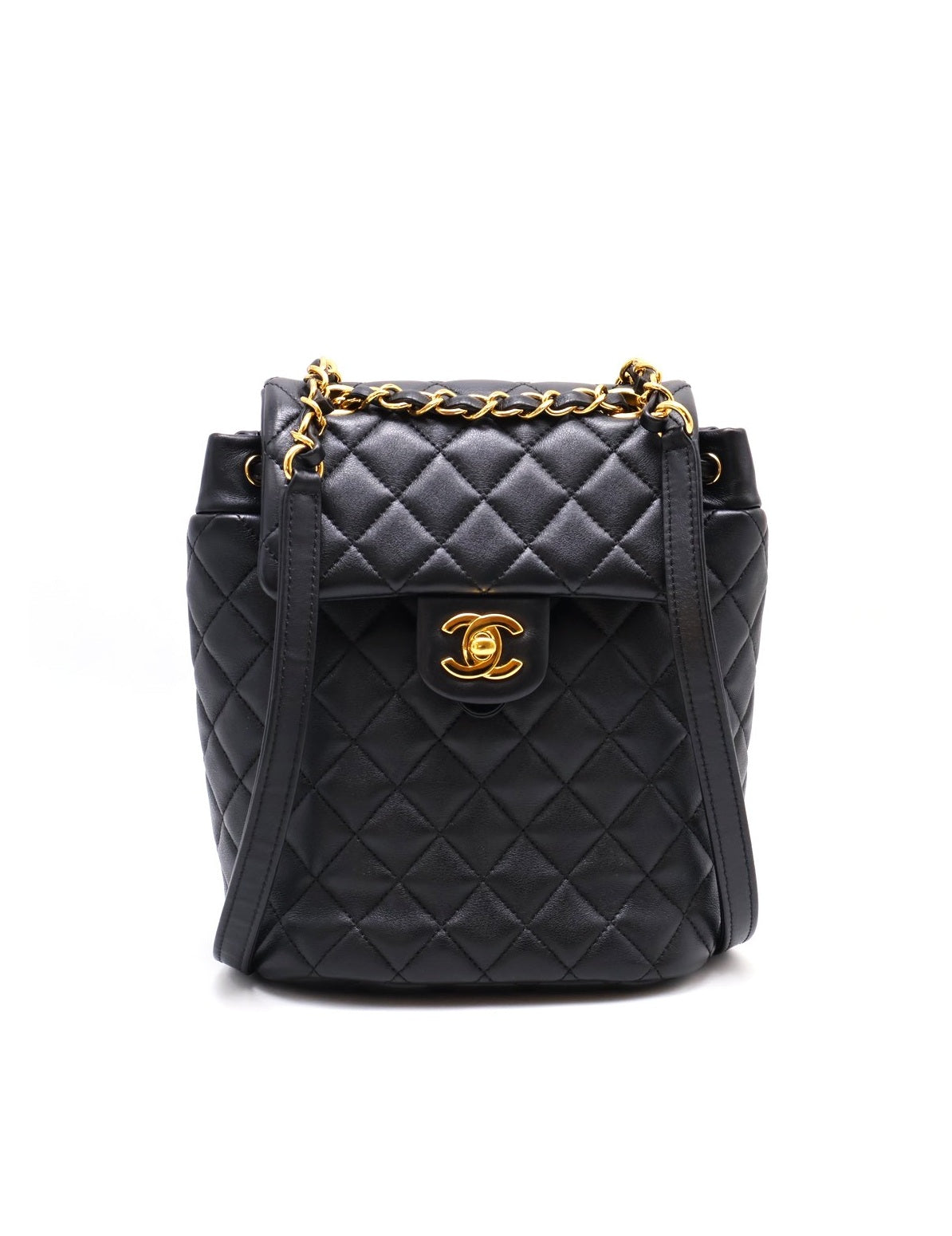 CHANEL 薩爾茨堡雙肩包 - 小號黑金26開