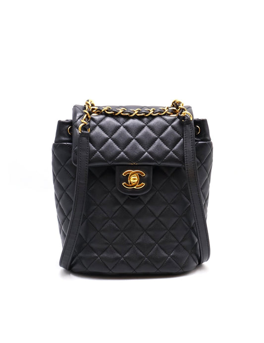 CHANEL 薩爾茨堡雙肩包 - 小號黑金26開