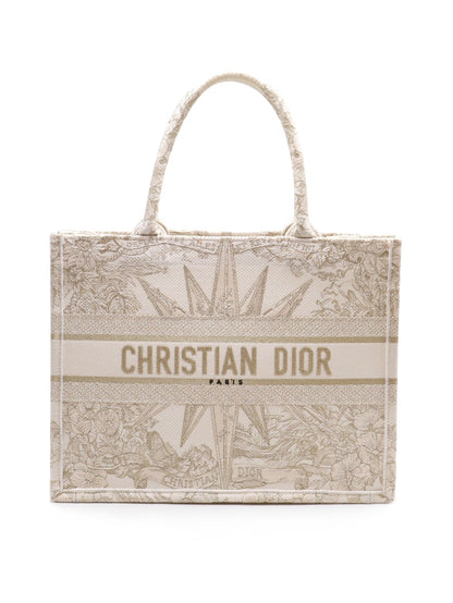 DIOR 刺繡無限夢境Tote - 中號白金