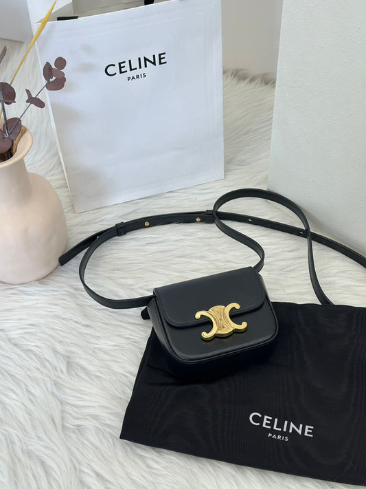 CELINE 凱旋釦Mini box - 黑金