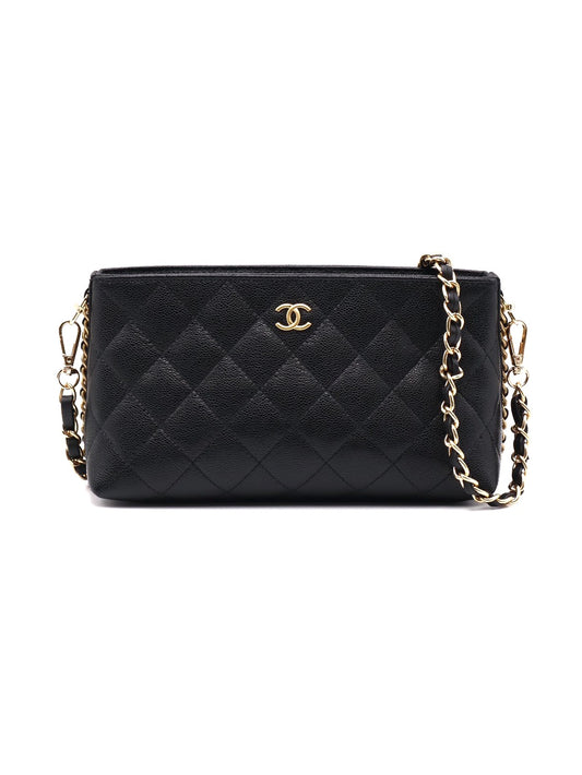 CHANEL 25A粒面牛皮化妝包 - 黑金