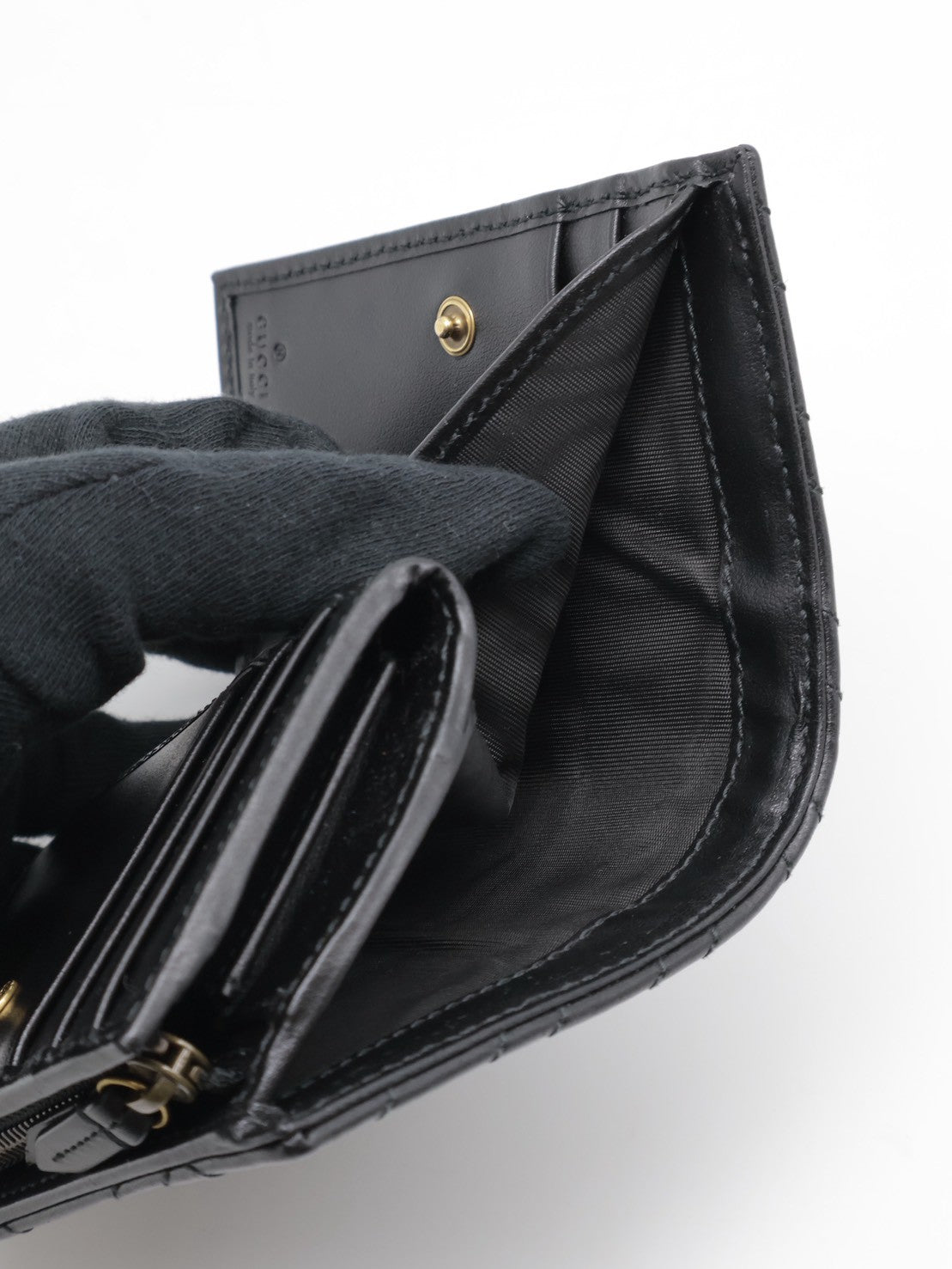 GUCCI Marmont雙折短夾 - 黑金