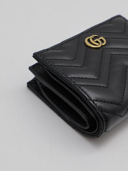 GUCCI Marmont雙折短夾 - 黑金