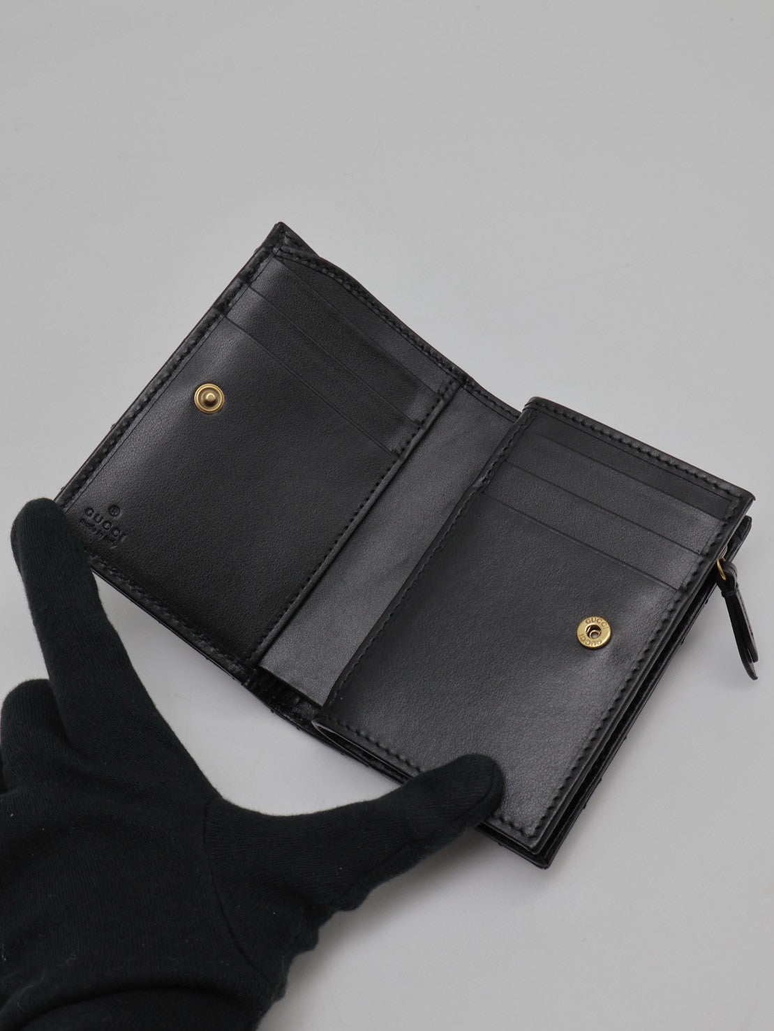GUCCI Marmont雙折短夾 - 黑金