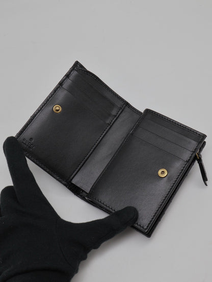 GUCCI Marmont雙折短夾 - 黑金