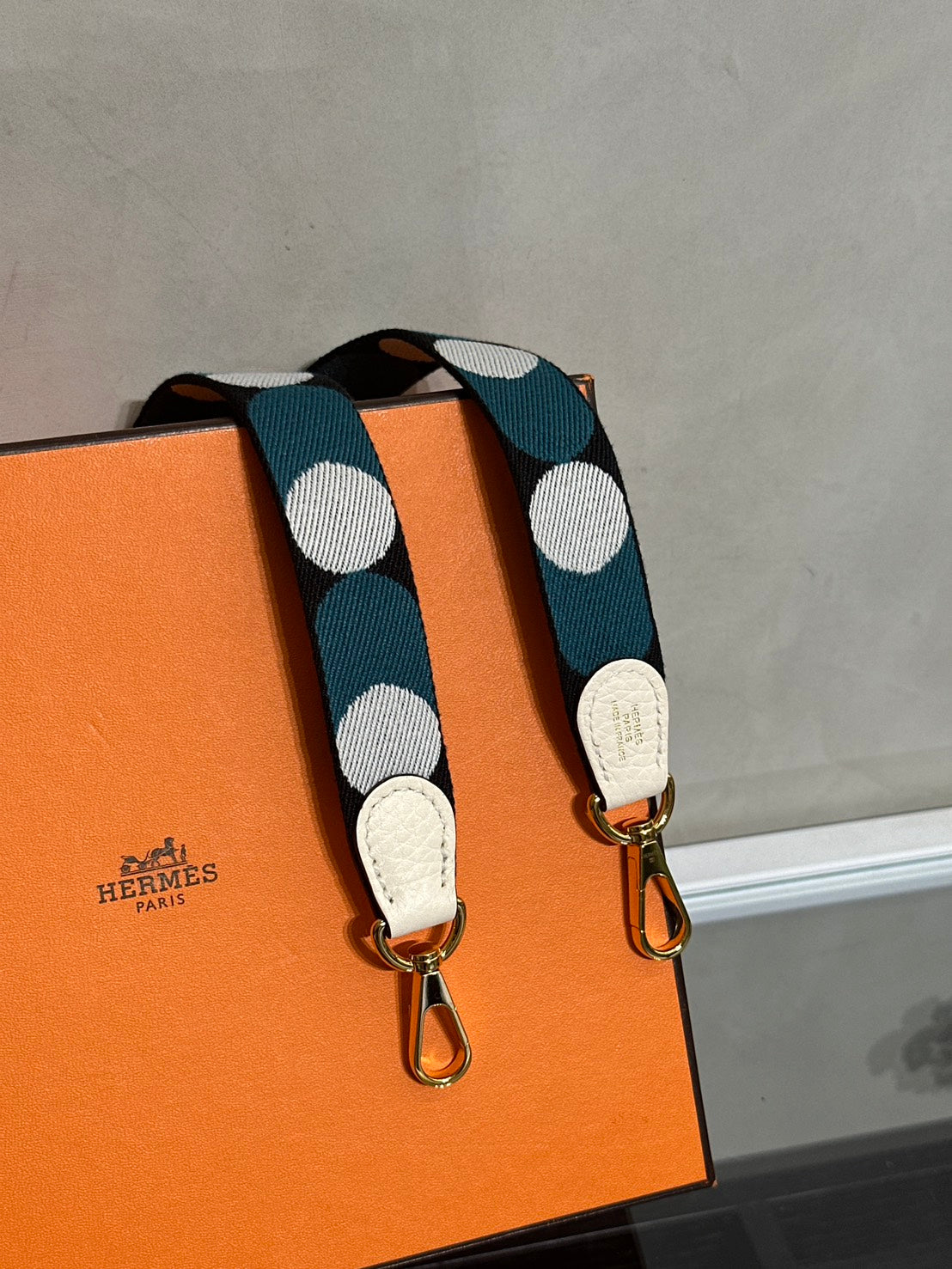 HERMES Mini Evelyne - Nata I2 奶油白金配波點背帶 Z
