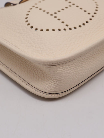 HERMES Mini Evelyne - Nata I2 奶油白金配波點背帶 Z