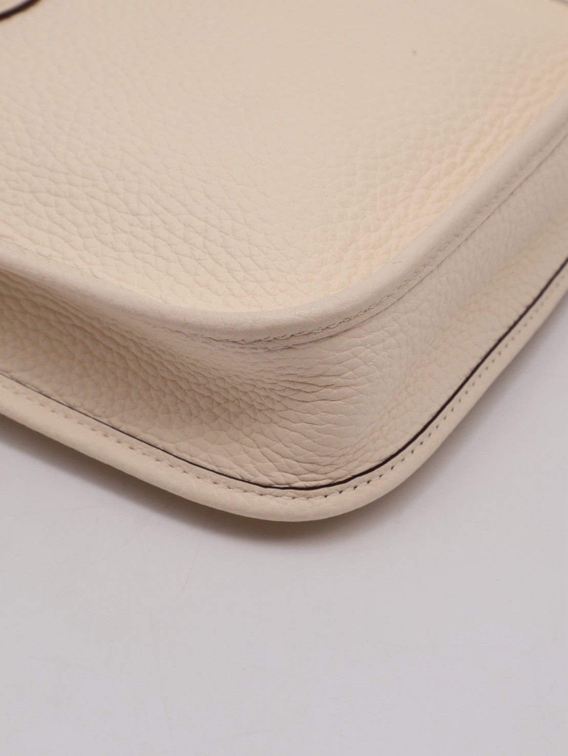 HERMES Mini Evelyne - Nata I2 奶油白金配波點背帶 Z