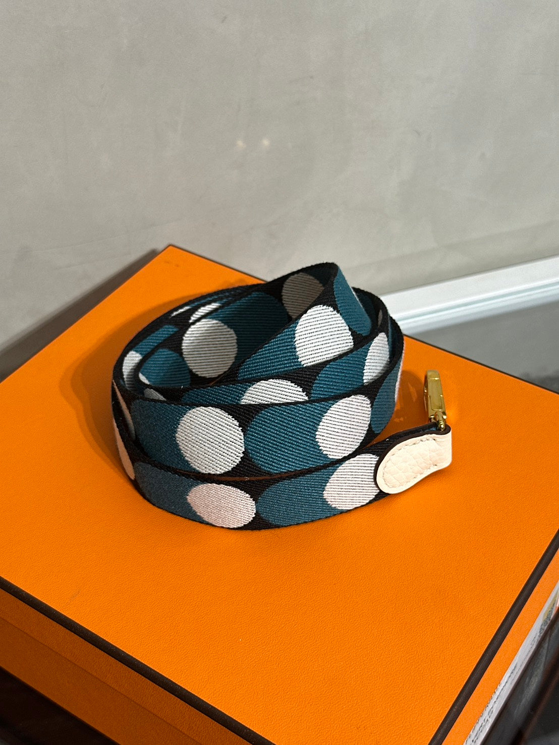 HERMES Mini Evelyne - Nata I2 奶油白金配波點背帶 Z