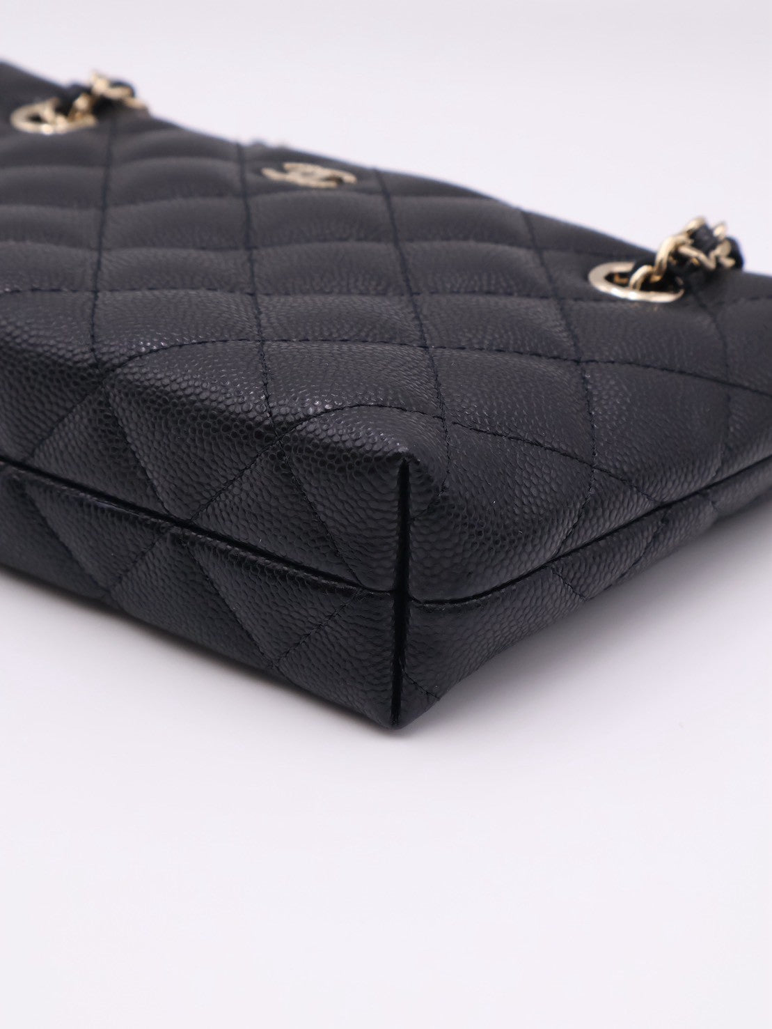CHANEL 25B粒面牛皮Mini Totoe - 黑金