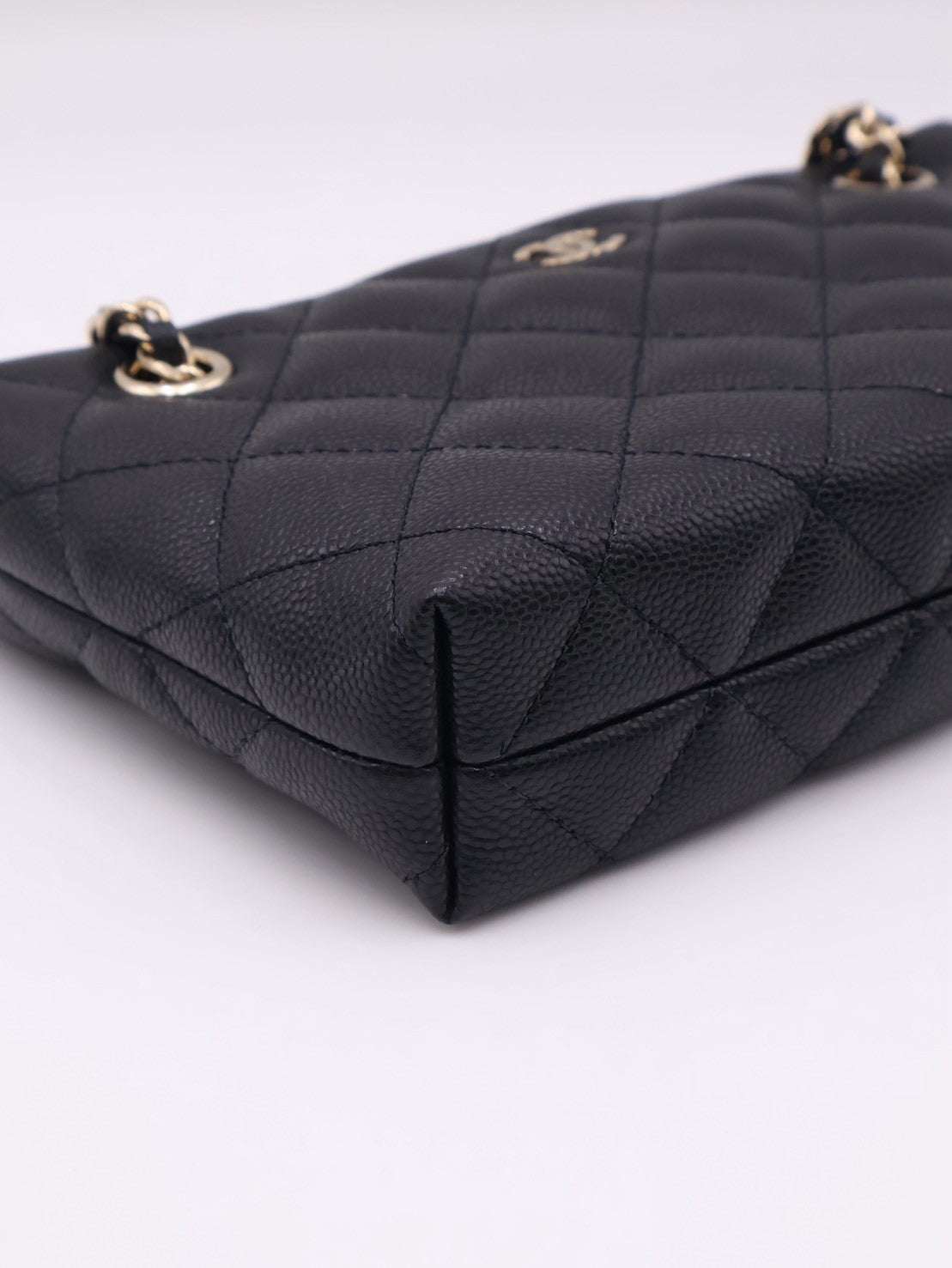 CHANEL 25B粒面牛皮Mini Totoe - 黑金