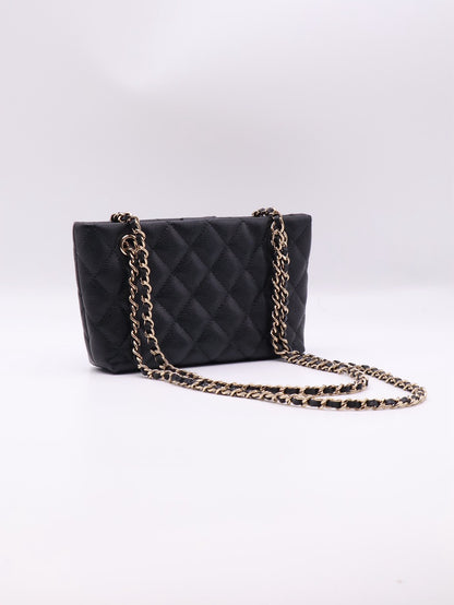 CHANEL 25B粒面牛皮Mini Totoe - 黑金