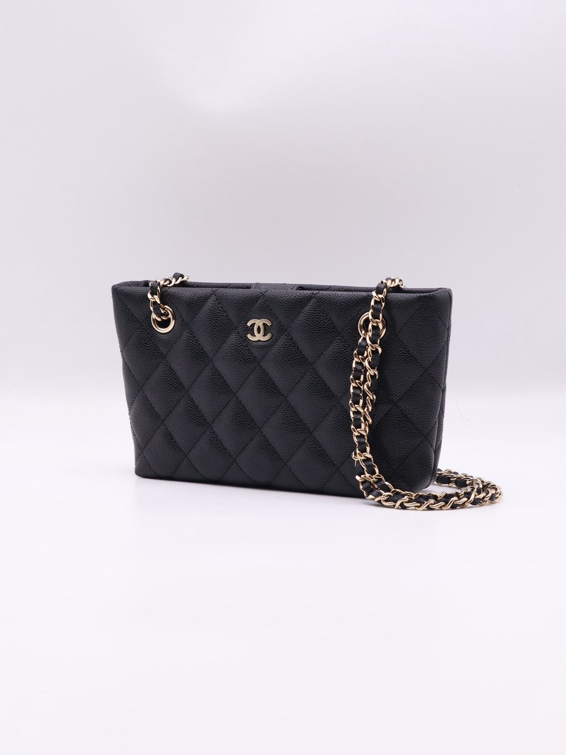 CHANEL 25B粒面牛皮Mini Totoe - 黑金