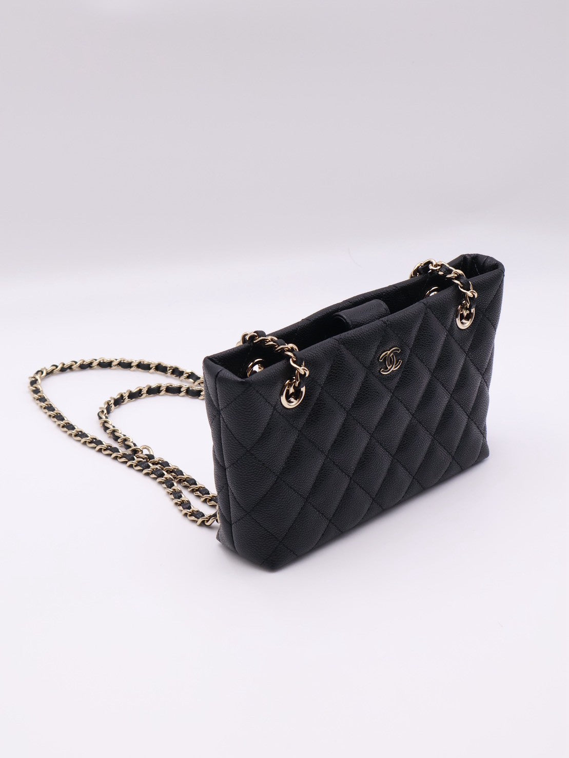 CHANEL 25B粒面牛皮Mini Totoe - 黑金