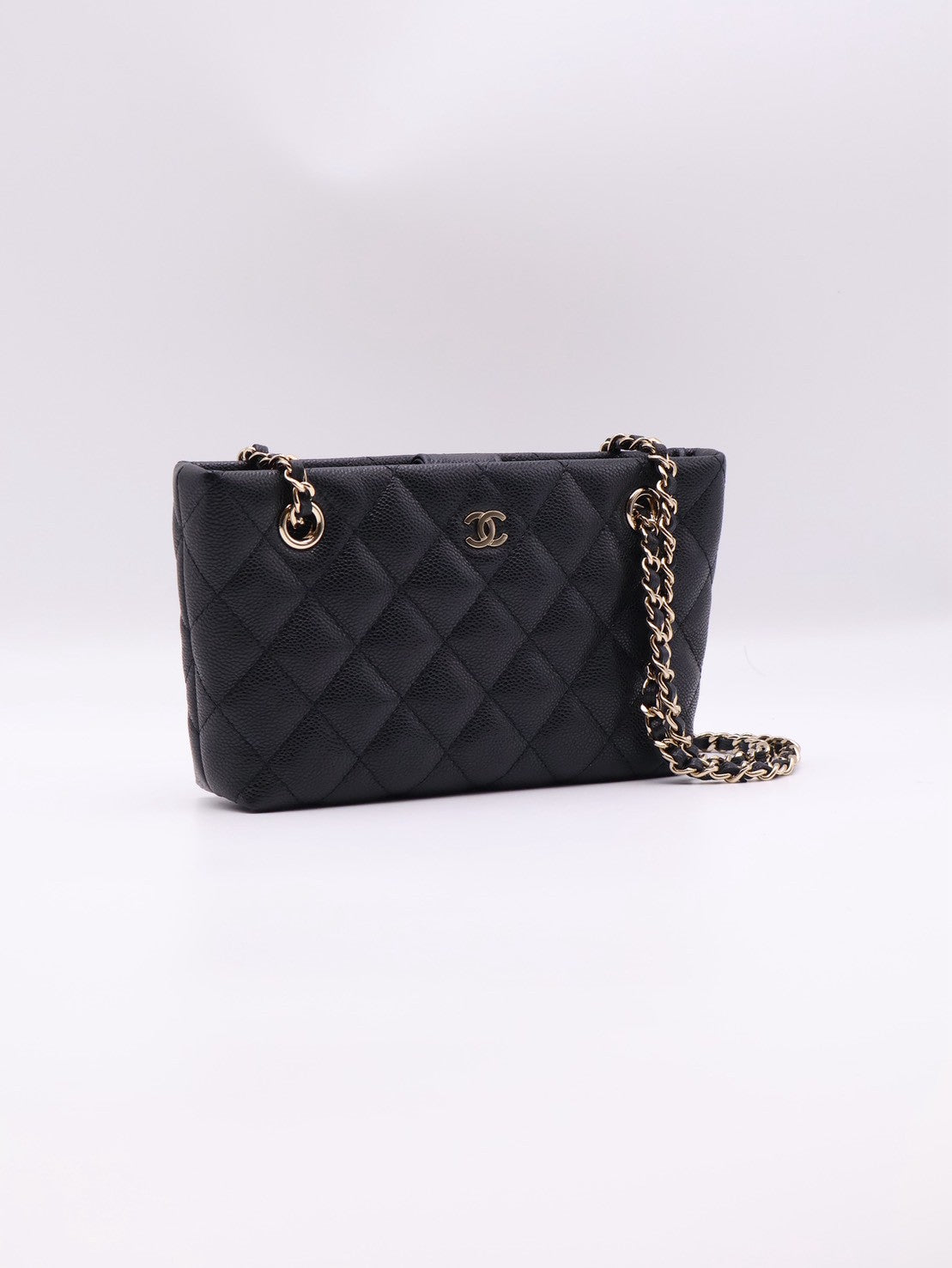 CHANEL 25B粒面牛皮Mini Totoe - 黑金