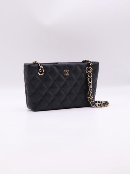 CHANEL 25B粒面牛皮Mini Totoe - 黑金