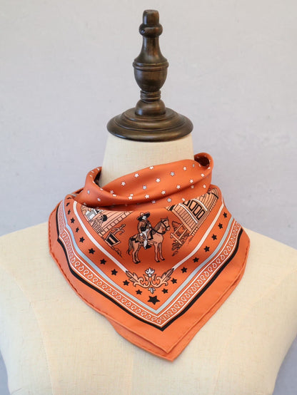 HERMES Paris Station 愛馬仕巴黎站絲巾 55 - 橘