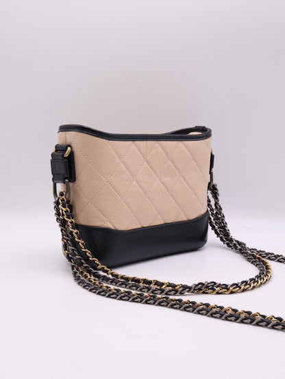 CHANEL 雙鍊條流浪包 - 小號奶茶29開
