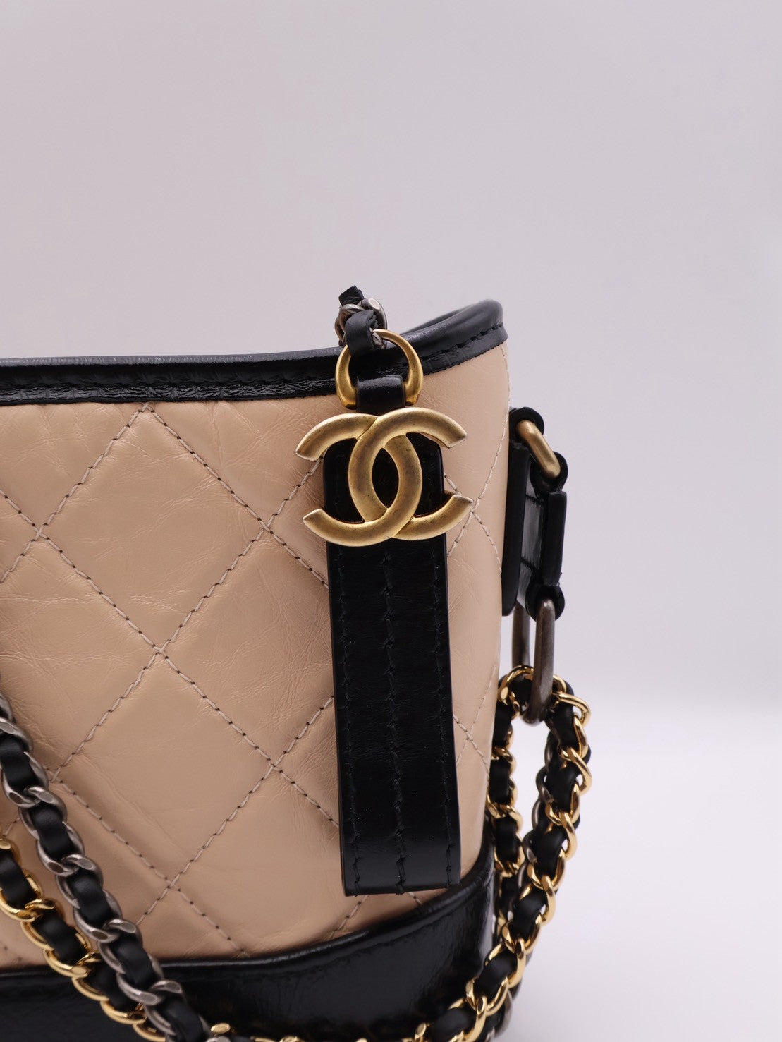 CHANEL 雙鍊條流浪包 - 小號奶茶29開