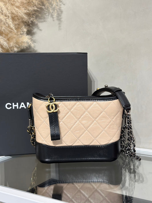 CHANEL 雙鍊條流浪包 - 小號奶茶29開