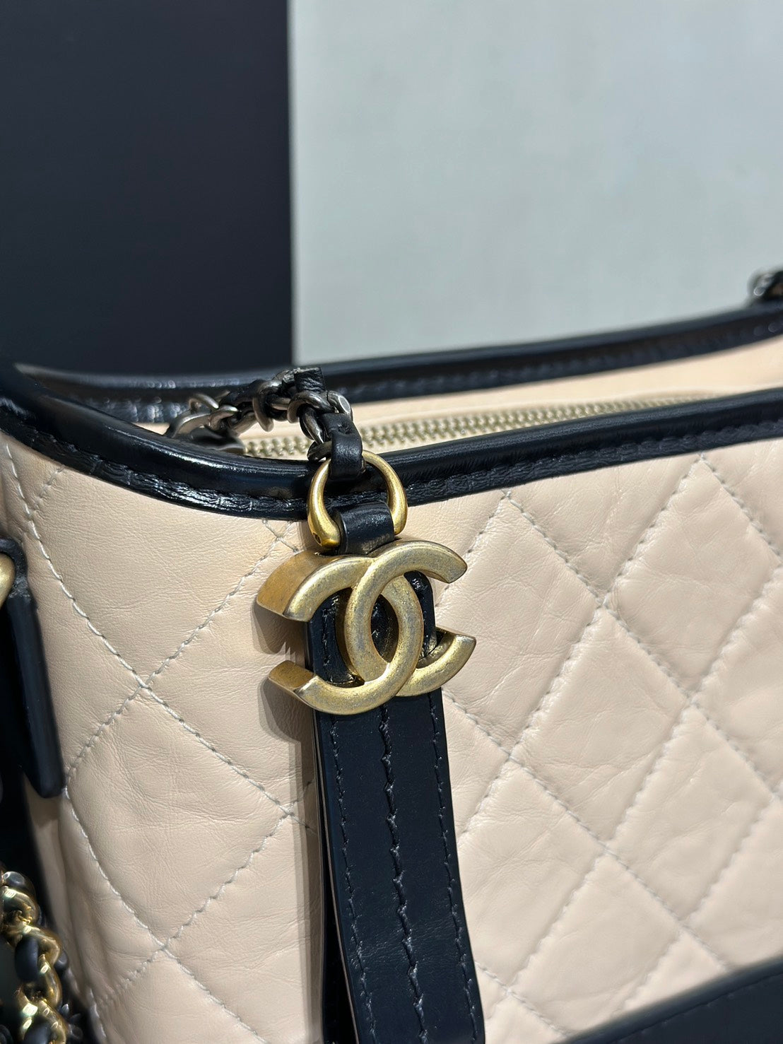 CHANEL 雙鍊條流浪包 - 小號奶茶29開