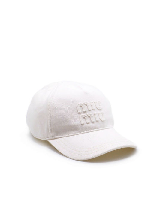 Miu Miu 刺繡休閒棒球帽 - S 白