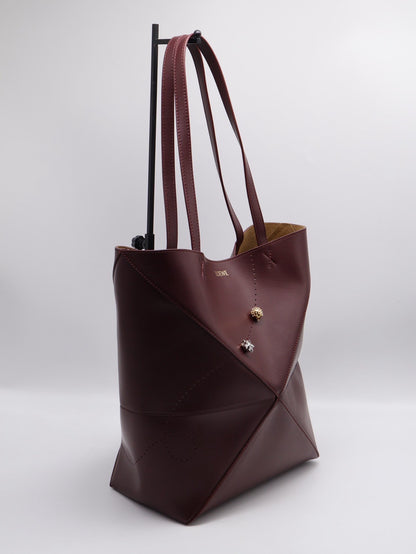 LOEWE Puzzle fold七夕限定折疊托特包 - 中號酒紅