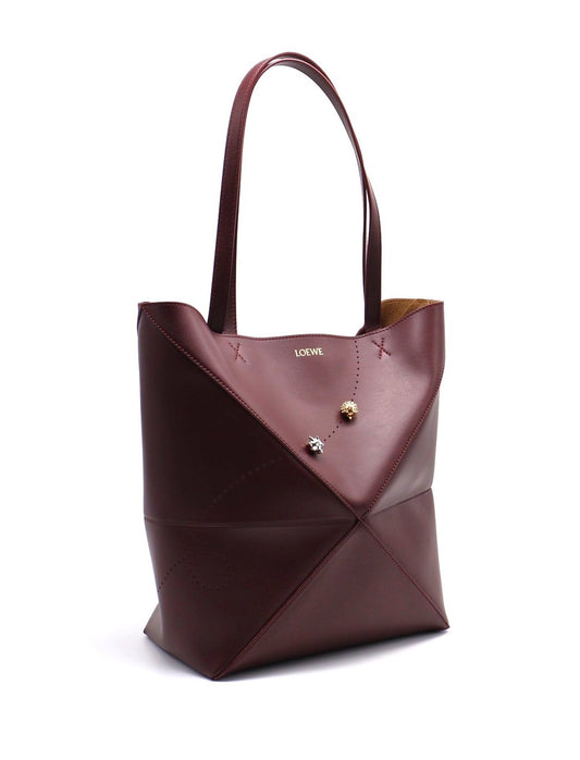 LOEWE Puzzle fold七夕限定折疊托特包 - 中號酒紅