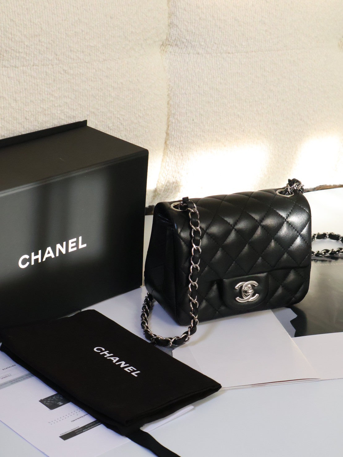 CHANEL 經典口蓋包方胖子 17 - 黑銀