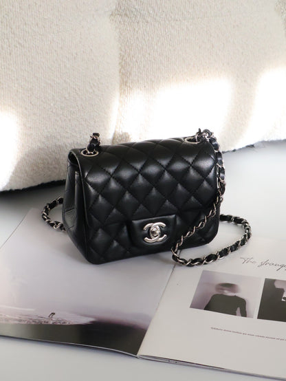 CHANEL 經典口蓋包方胖子 17 - 黑銀