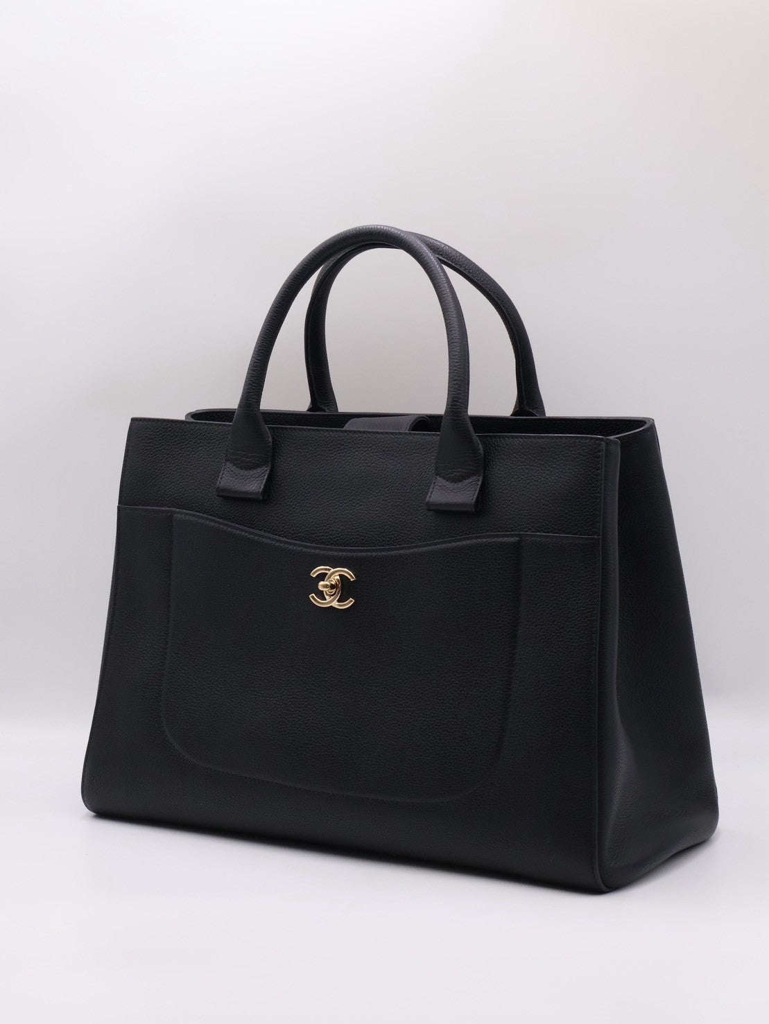 CHANEL 復古手提公事包 - 黑金23開