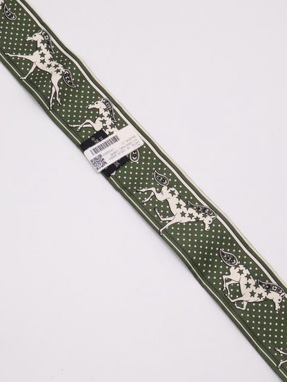 HERMES Cheval de Coeur Bandana愛心駿馬Twilly - 綠