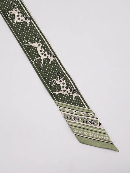 HERMES Cheval de Coeur Bandana愛心駿馬Twilly - 綠