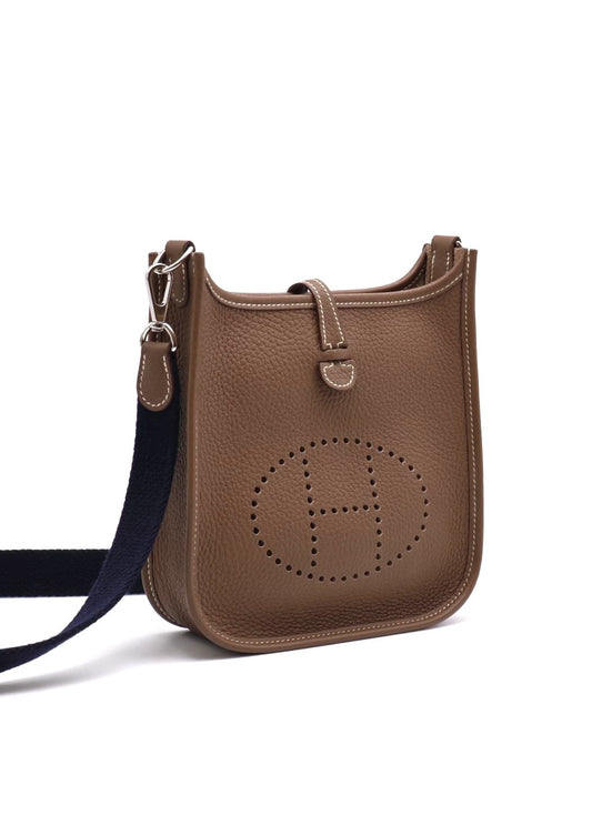 HERMES Mini Evelyne - Etoupe 18 大象灰銀配深藍背帶 U