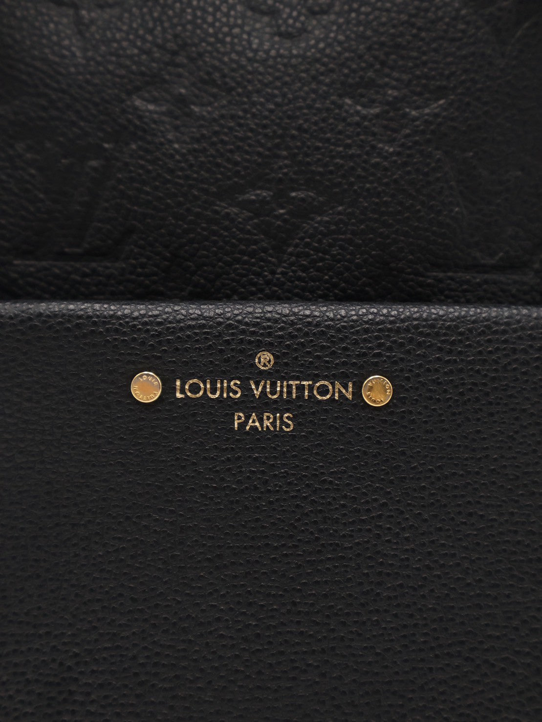LOUIS VUITTON 壓紋牛皮後背包 - 黑