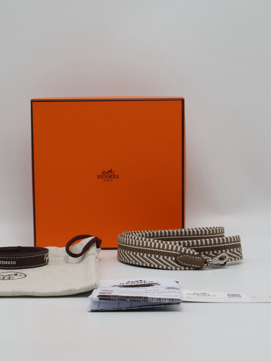 HERMES Sangle Zigzag替換背帶 25 - 大象灰 / 白 W