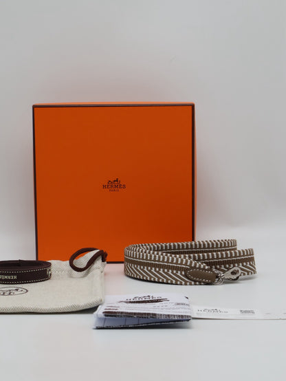 HERMES Sangle Zigzag替換背帶 25 - 大象灰 / 白 W