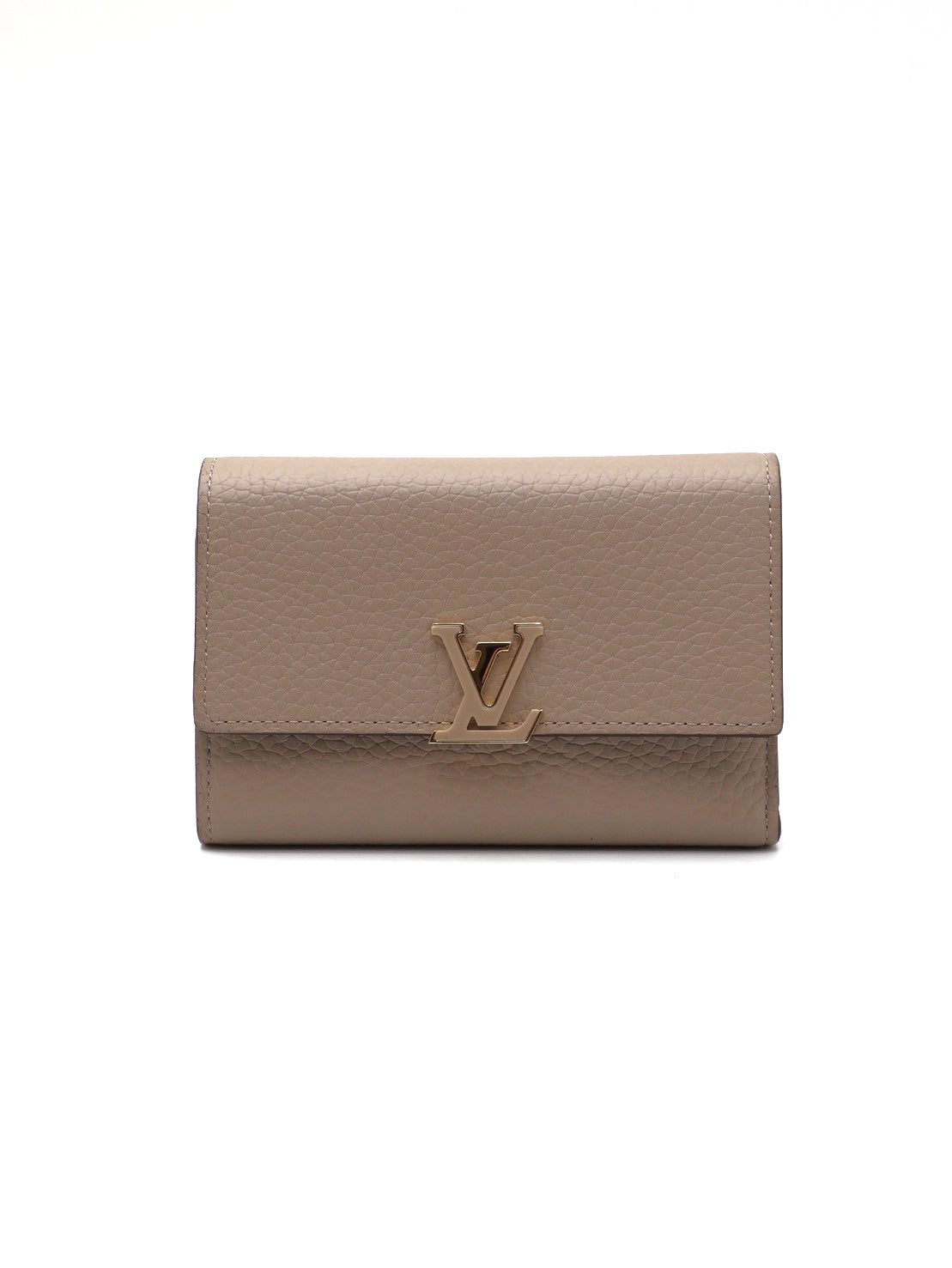 LOUIS VUITTON Capucines三折短夾 - 米灰