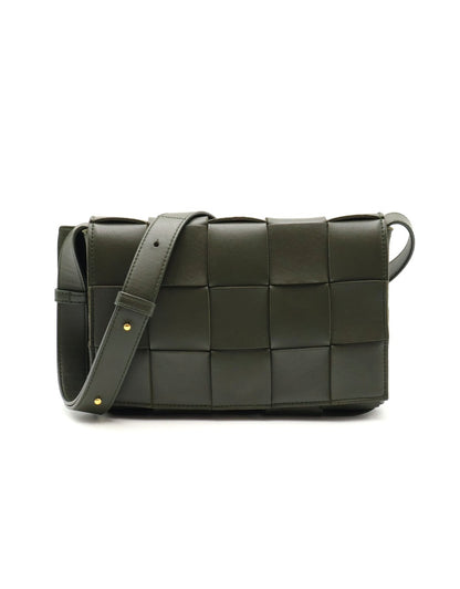BOTTEGA VENETA Cassette經典編織包 - 15格灰綠