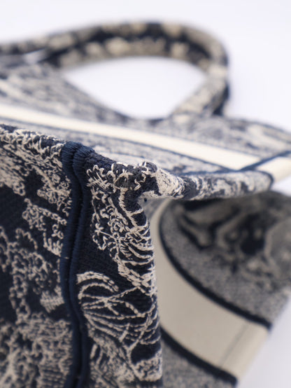 DIOR 刺繡動物園Tote - 中號深藍