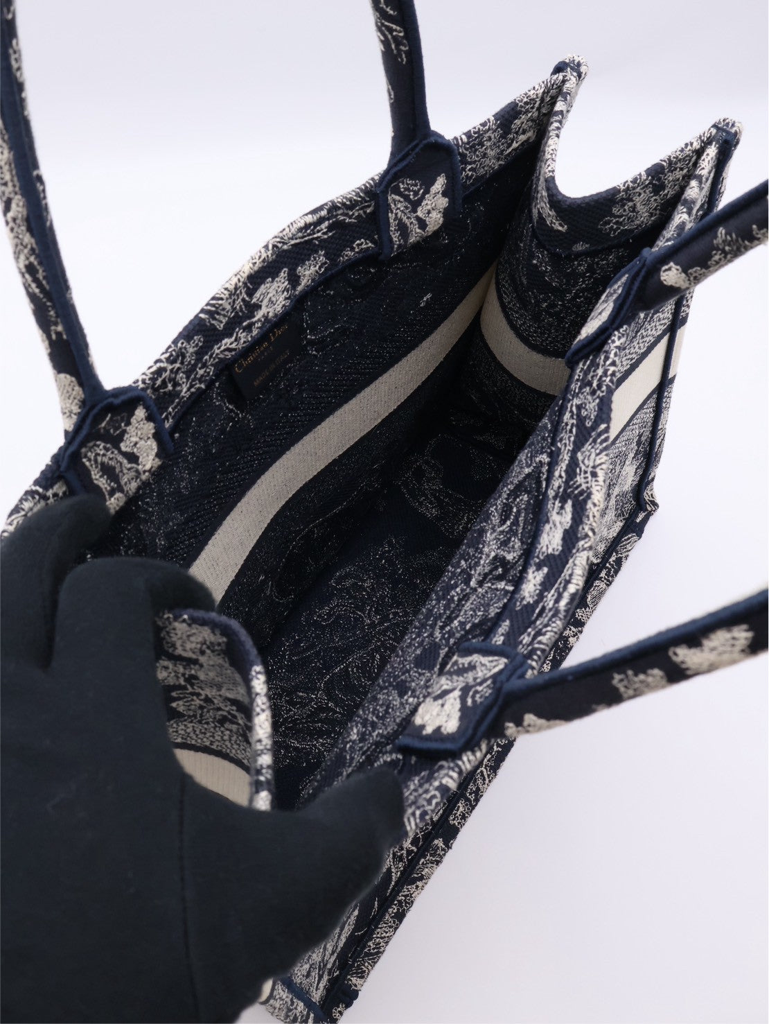 DIOR 刺繡動物園Tote - 中號深藍