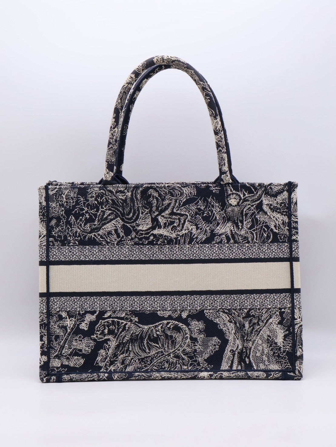 DIOR 刺繡動物園Tote - 中號深藍