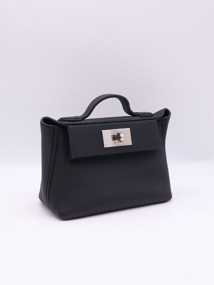 HERMES Mini 24/24 - Noir 89 黑銀 G