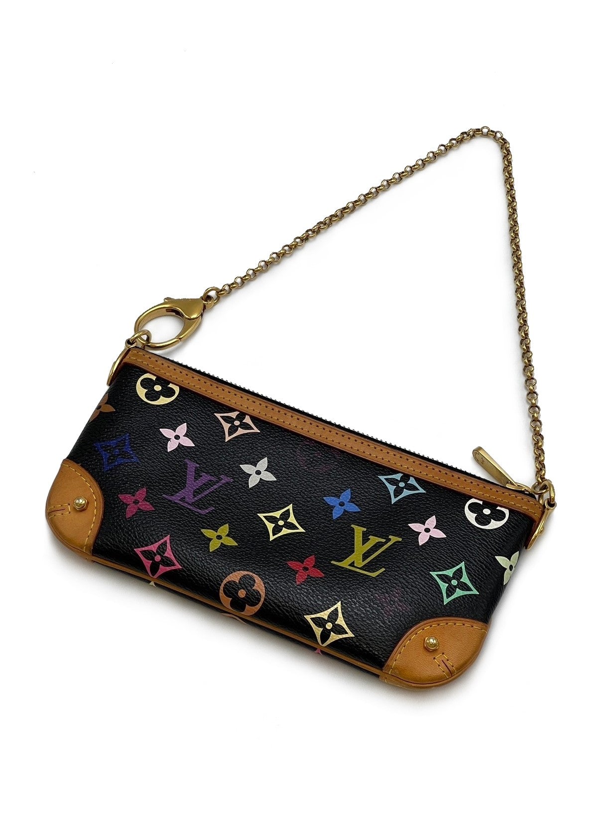 【二手商品】LOUIS VUITTON x 村上隆聯名黑三彩單肩鏈包