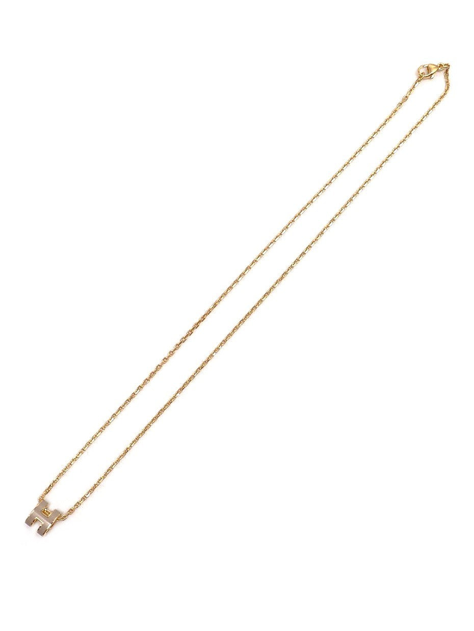 HERMES Mini pop H項鍊 - 奶茶金